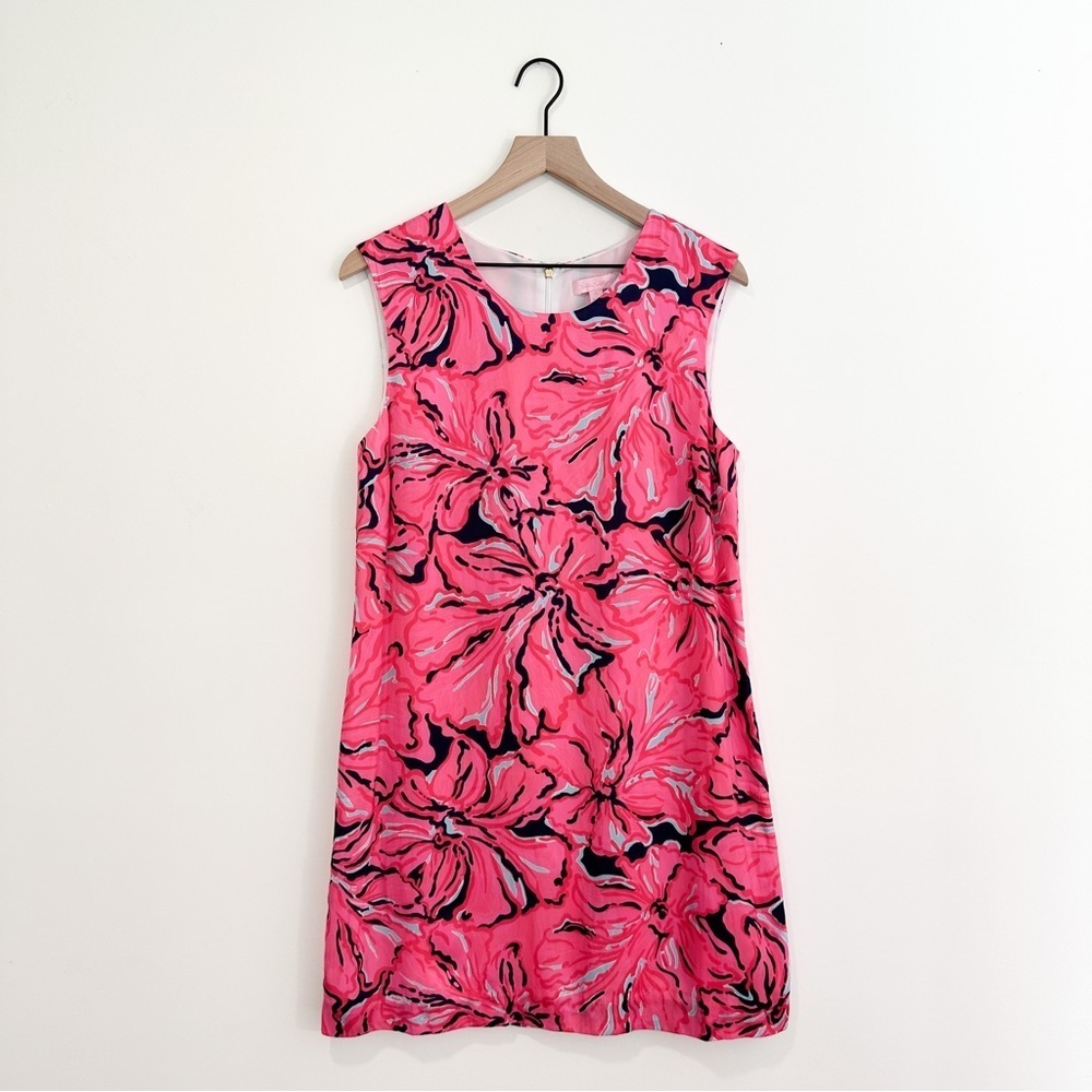 Lilly Pulitzer Flirty Iona Shift Dress Sleeveless Mini Dress Pink Preppy Resort